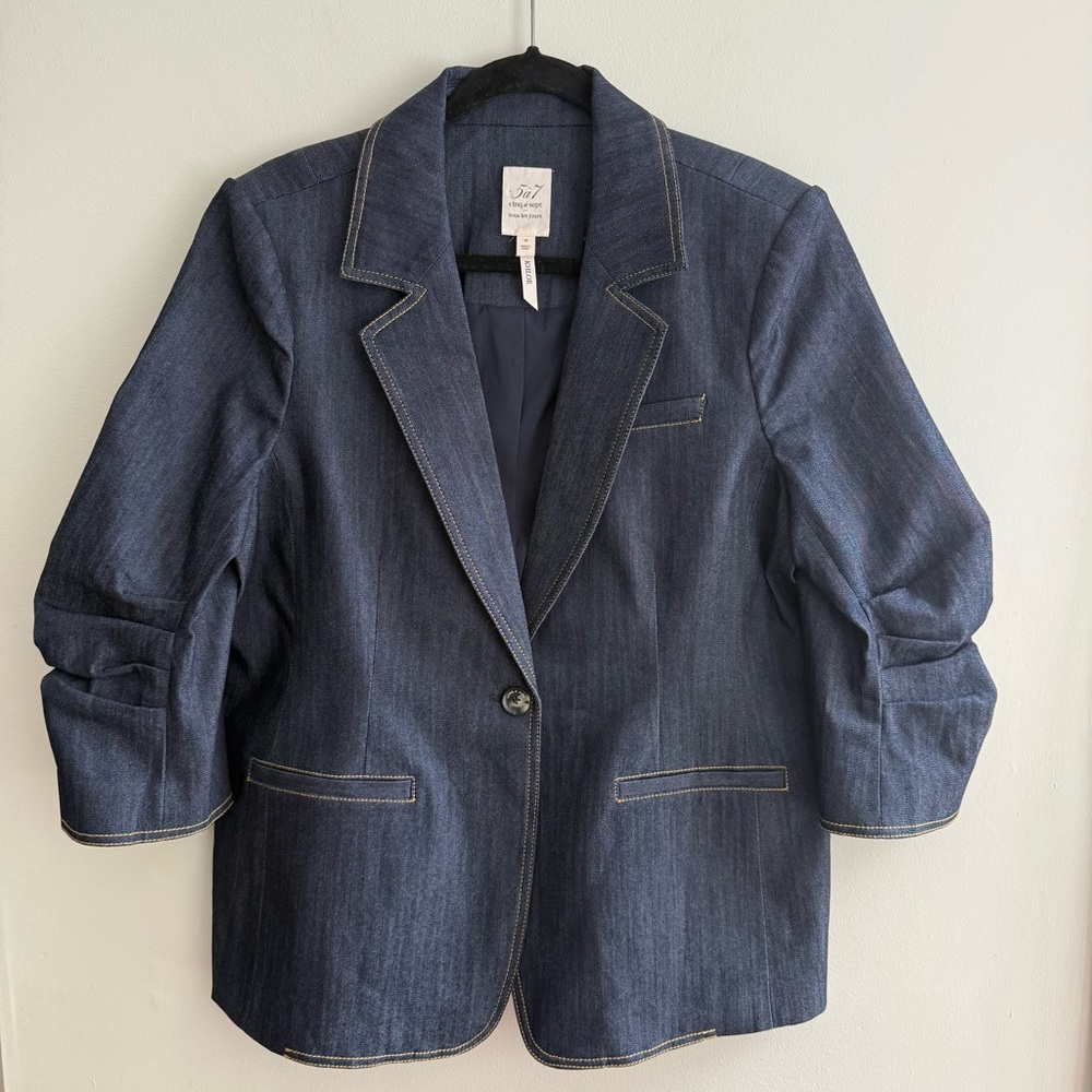Cinq à Sept Indigo Denim Blazer